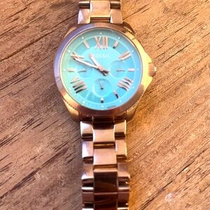 Fossil Turquoise Dial - Light Rose Gold Watch